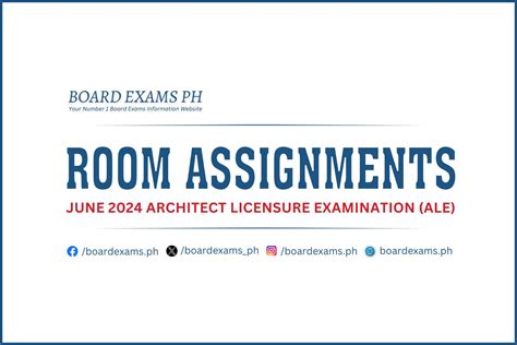 ale exam june 2024|ROOM ASSIGNMENTS: January 2024 Architect Licensure Exam (ALE) .